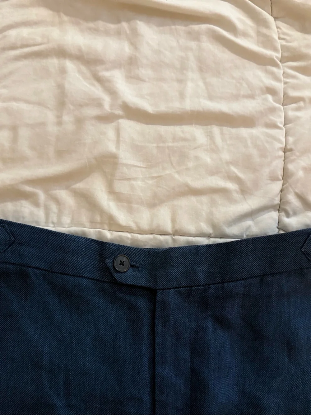 Banana Republic Blue Linen Cargo Pants – Slim Utility Trousers